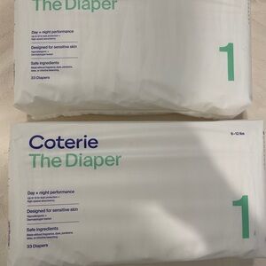 COTERIE DIAPERS - 2 full packs (66 diapers) NEW in packaging SIZE 1